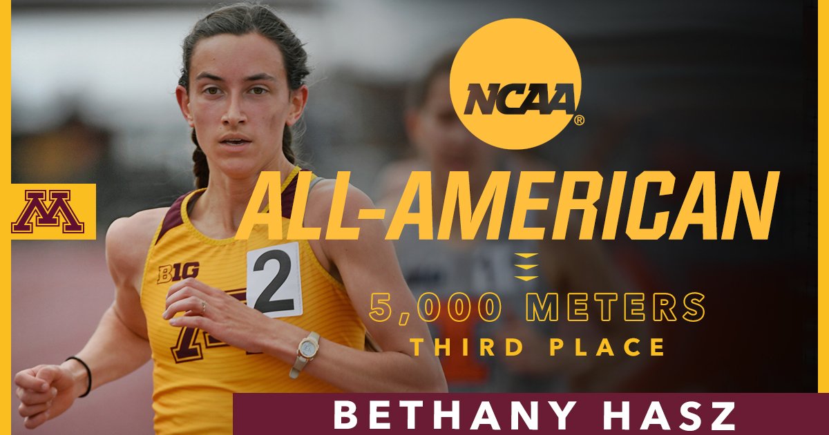 It's 🥉 for Bethany Hasz in the #NCAATF women's 5,000m! 

✔️ Outdoor PR of 15:30.57
✔️ #Gophers program record
✔️ First-Team All-American

Way to go, Queen B! 〽️👑