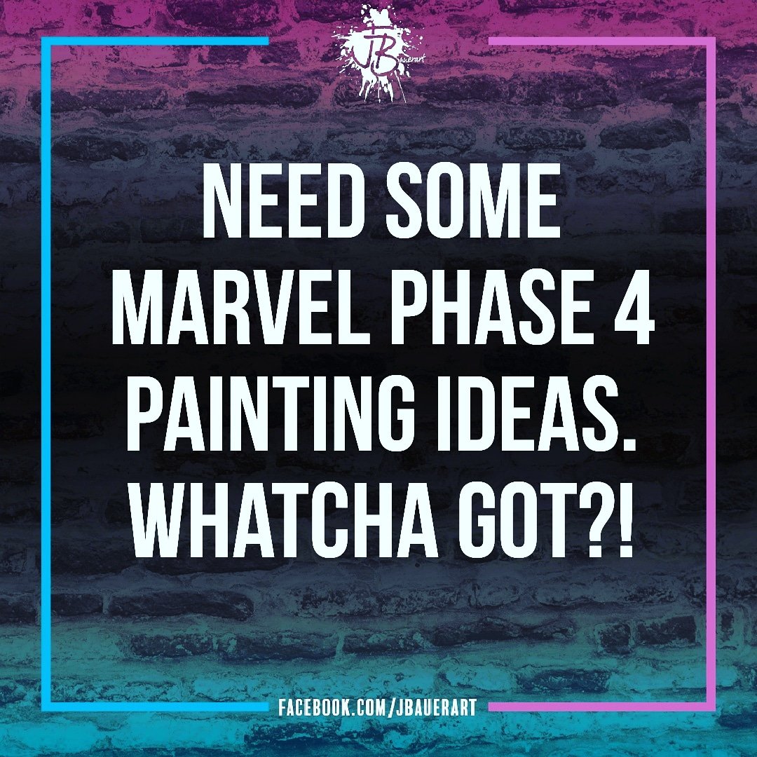 JBauerart's tweet photo. Need to come up with a painting for the next @hourglassbrewinglw art show. Drop your ideas in the comments. Please and Thank You! 

#JBauerart #artist #art #painting #marvel #marvelcinematicuniverse #marvelphasefour #comica #hourglassbrewinglongwood #ideas https://t.co/Cn0tZkNf7z