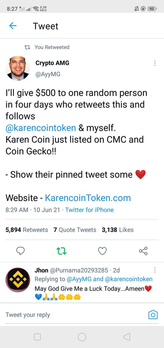 rianneyyvergara's tweet photo. @AyyMG @karencointoken Hope to win🙏🏻 https://t.co/L3rDFDHLsZ