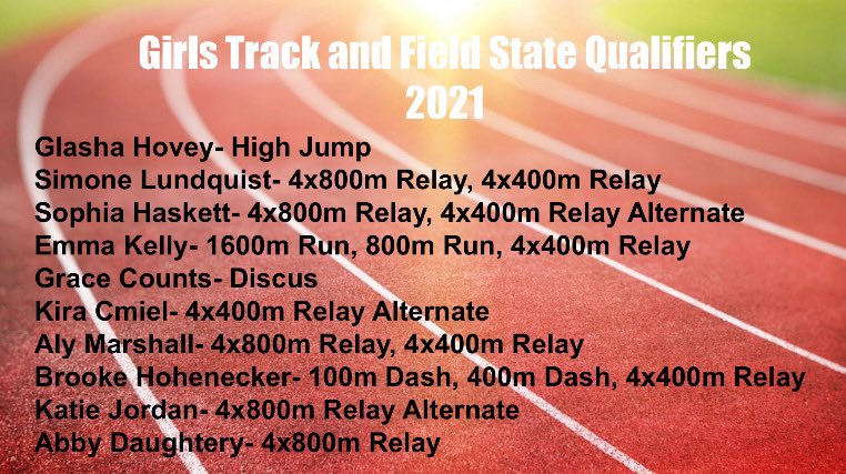 PA_trackNfield's tweet photo. 2021 State Qualifiers           We are all very proud of you! Good luck at State! https://t.co/loXd8bNBF8