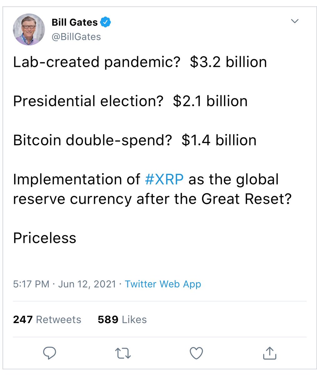 He just tweeted then deleted this!!

😮😮😮😮😮

#XRP #XRPtheStandard #Priceless