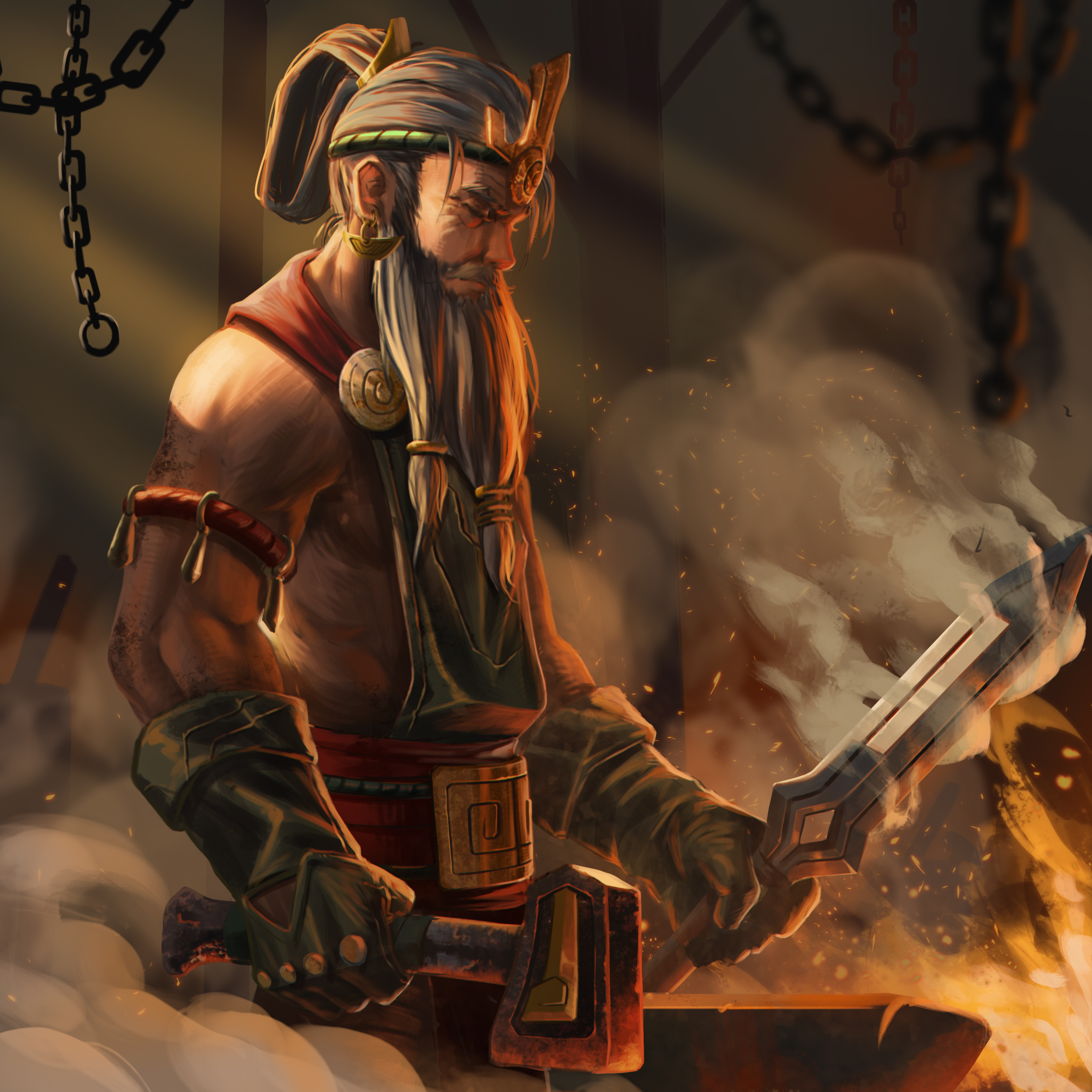 Warren Nguyen 🍁 on Twitter: "Lac Viet Blacksmith - work did for Than Tich  project https://t.co/9Z2fdPjthz #thantich #fantasy #dailyart #art #artist  #drawing #artwork #illustration #artoftheday #sketch #painting #digitalart  #sketchbook #draw ...