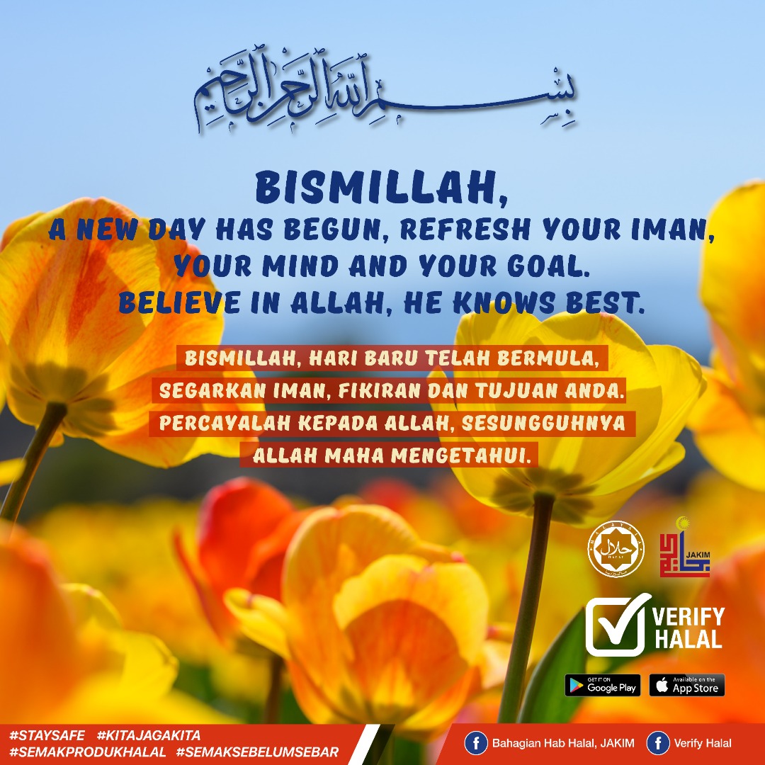 veriifyhalal's tweet photo. Allah is The Provider. Do your best, have faith and rely on Him, InshaAllah.
Download Verify Halal app today!
(iOS) https://t.co/i9JOFfcNUd
(Android) https://t.co/ep3R4kz90j
#salam #love #greeting #peace #halal #syukur #gratitude #charity #dua #doa #quraniclesson #keytosuccess https://t.co/o1ZHkA5plO