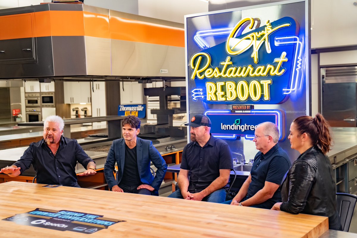 GuysReboot's tweet photo. What a lineup! @GuyFieri &amp; @ChefAntonia are chatting with SpotOn clients and Restaurant Advisory Council members @MatthewKenney_ and @GreekGodofHops and CMO and Head of Customer Experience Kevin Bryla for an On the Spot conversation presented by @SpotOn #GuysReboot https://t.co/neCVDgVO4u