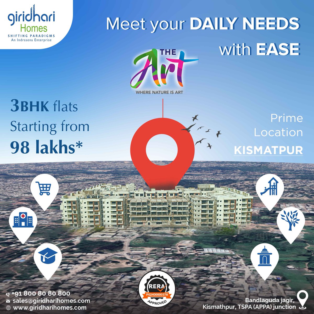 giridharihomes2's tweet photo. We Know Your Need, That's Why We Build Your Dream Houses With Care and Perfection. So get your dream home with #GiridhariHomes " The Art" 3BHK Apartment Located at Kismatpur, Tspa, #AppaJunction, Hyderabad. Starting at Rs. 98 Lakhs.
https://t.co/D3qMmmyDsc
#theart #dreamhome https://t.co/efAh3GQ7cF