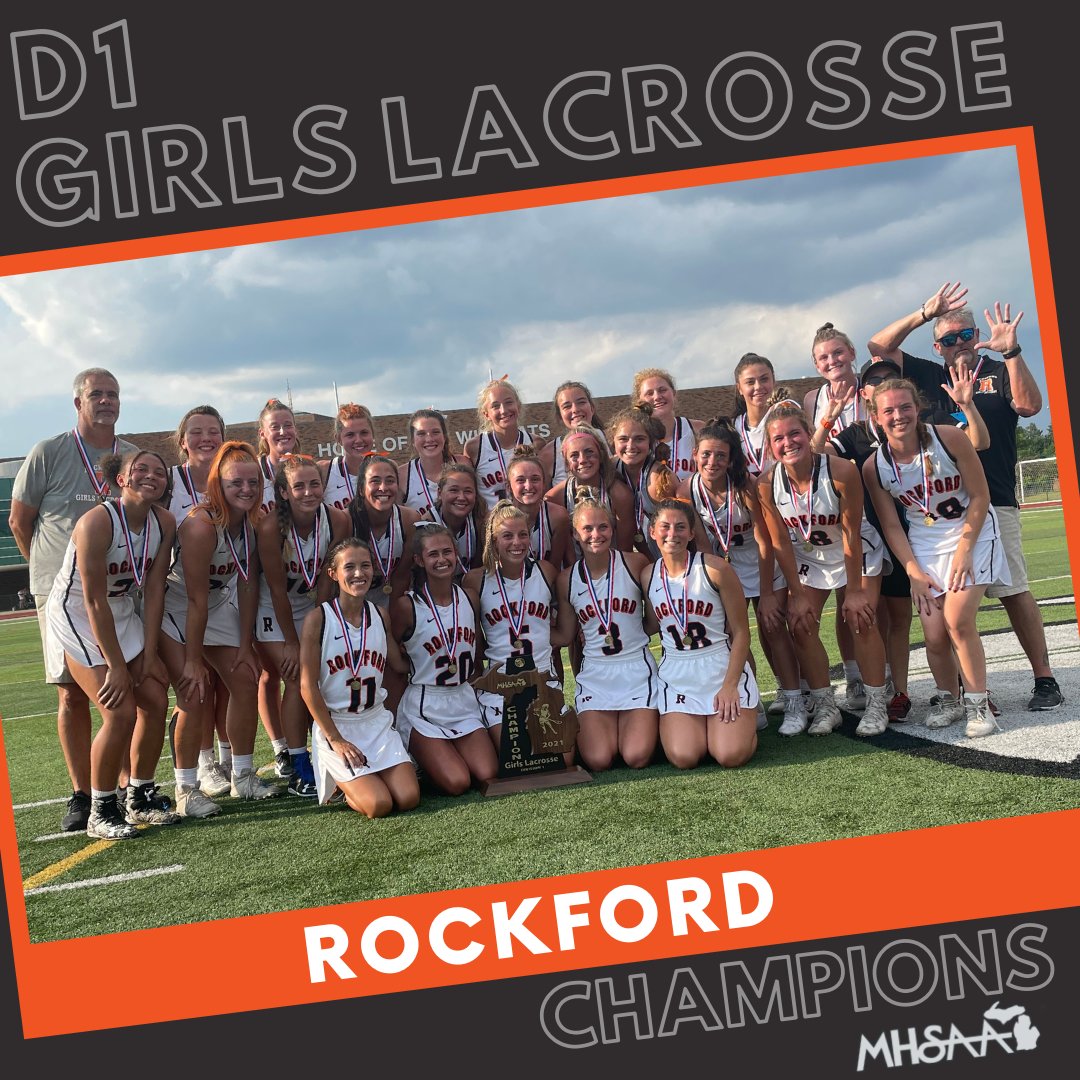 MHSAA's tweet photo. 🥍 D1 GIRLS LACROSSE FINAL:⁣
Rockford Holds Off Brighton Charge to Add to Title Streak! 🏆⁣
➡️ https://t.co/MyUVp2xvdX 👀⁣⁣⁣⁣⁣ ⁣⁣⁣⁣⁣
#congratulations #finals #champions https://t.co/PbI1AbiS2m