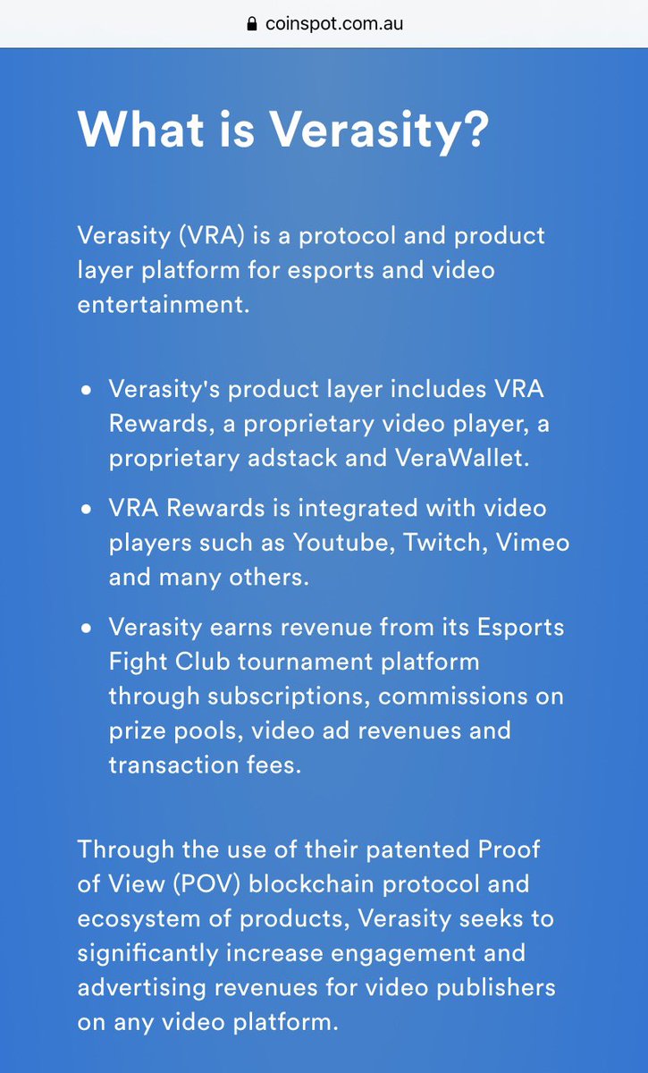 crypticboy_aus's tweet photo. Here is a comparison btw #THETA and #VERASITY ( @coinspot )
At first these 2 might sound like to have similar functionalities within #blockchain #thechnology .
However, the differences are apparent facts 🔻🔻
My conclusion is #VRA that’s a patent will outperform #THETA ⛳️ $1 https://t.co/wpXoxrmgrA