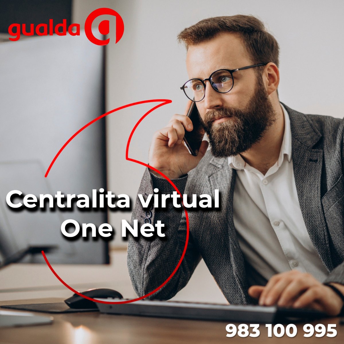 GualdaCom's tweet photo. ¿Quieres atender telefónicamente a tus clientes sin perder ocasiones de venta?
¡Necesitas la Centralita virtual One Net de Vodafone!
Atención telefónica eficiente desde cualquier lugar, sin inversiones en hardware ni mantenimiento.

➡https://t.co/czKPTUypyp https://t.co/bSDcYlGa3z