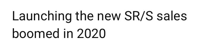 pjk28821524's tweet photo. #star  ‘…launching the new SR/S sales boomed in 2020’

Launched in the midst of a pandemic; every SR/S &amp; SR/F contains #starcom tech &amp; SAAS to run the Cypher3 OS. 
What’s 2021 going to bring, especially considering the #zeromc tie up with #polaris https://t.co/SQ4PntAAB6
