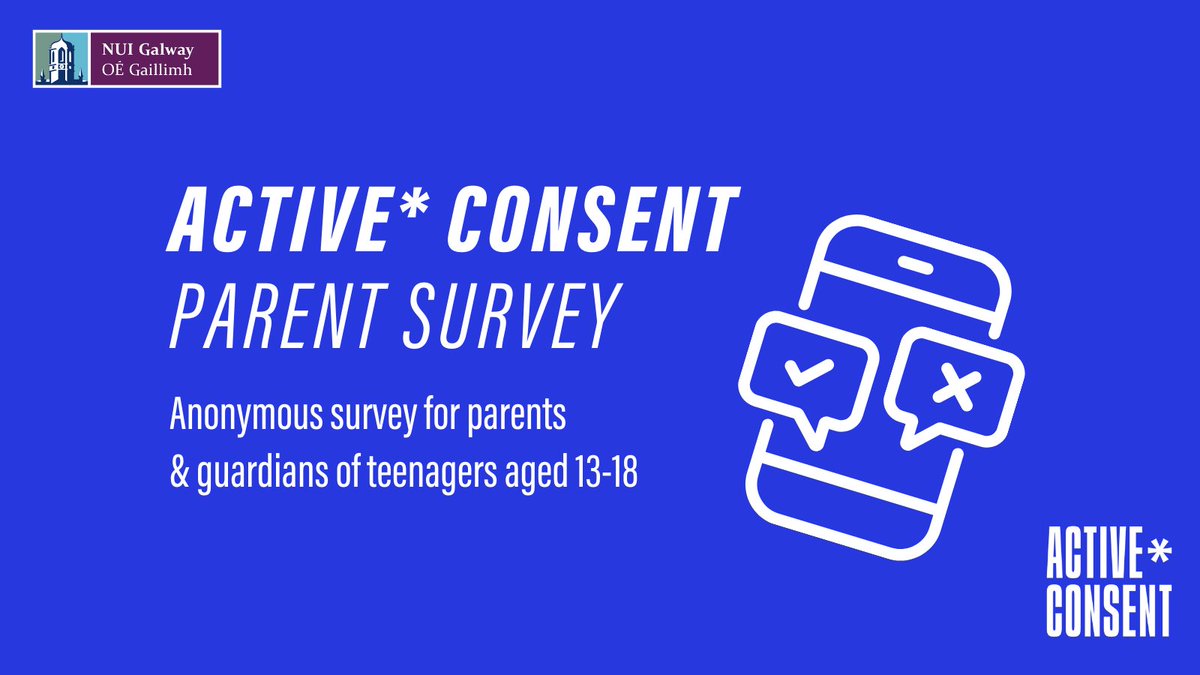 ActiveConsent's tweet image. Calling all parents &amp;amp; guardians of teenagers aged 13-18 📢

We want to know how parents and guardians feel about teenage pornography use.

Take our (totally anonymous) survey at the link below👇 
bit.ly/3fL1oEQ

@nuigalway @KateDawsonPhD @NCCAie @GalwayRCC @RCNIreland