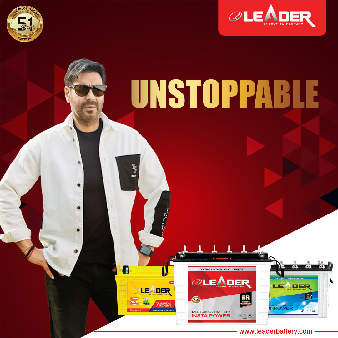 LeaderBatteries's tweet photo. Leader Battery Performance is unstoppable like our brand Ambassador Ajay Devgn.
For Business inquiry share your details online ---> https://t.co/eyjKUveBZn
#ajaydevgn #InverterBattery #solarbatteries #ExportersIndia #exporterworldwide #leadwithleader #leaderbatteries https://t.co/u4Tw5j61Ux