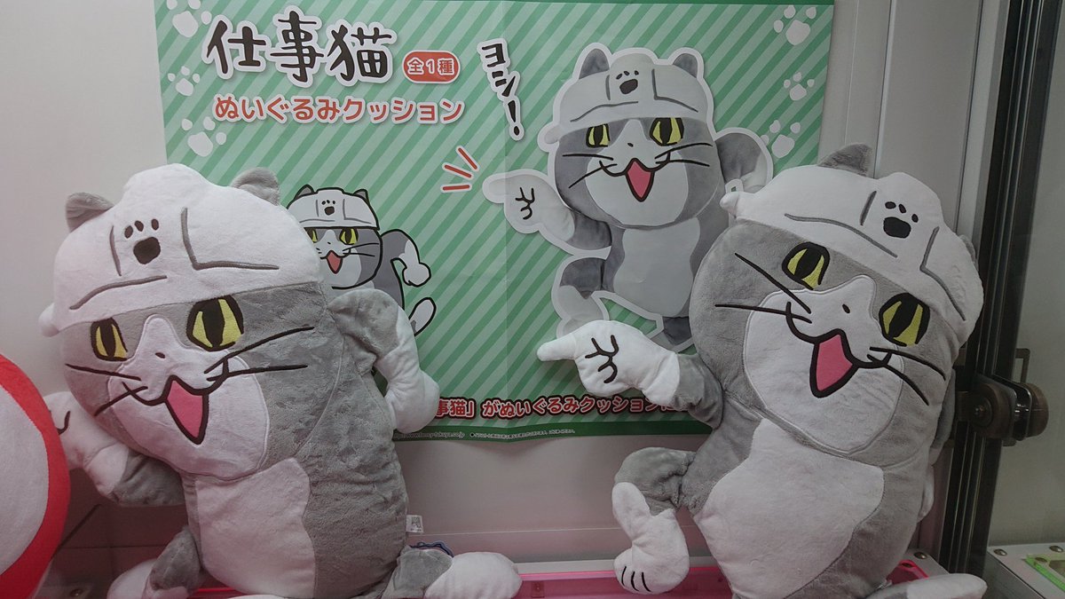 榛名スポーツセンター 仕事猫ぬいぐるみクッション 入荷しました