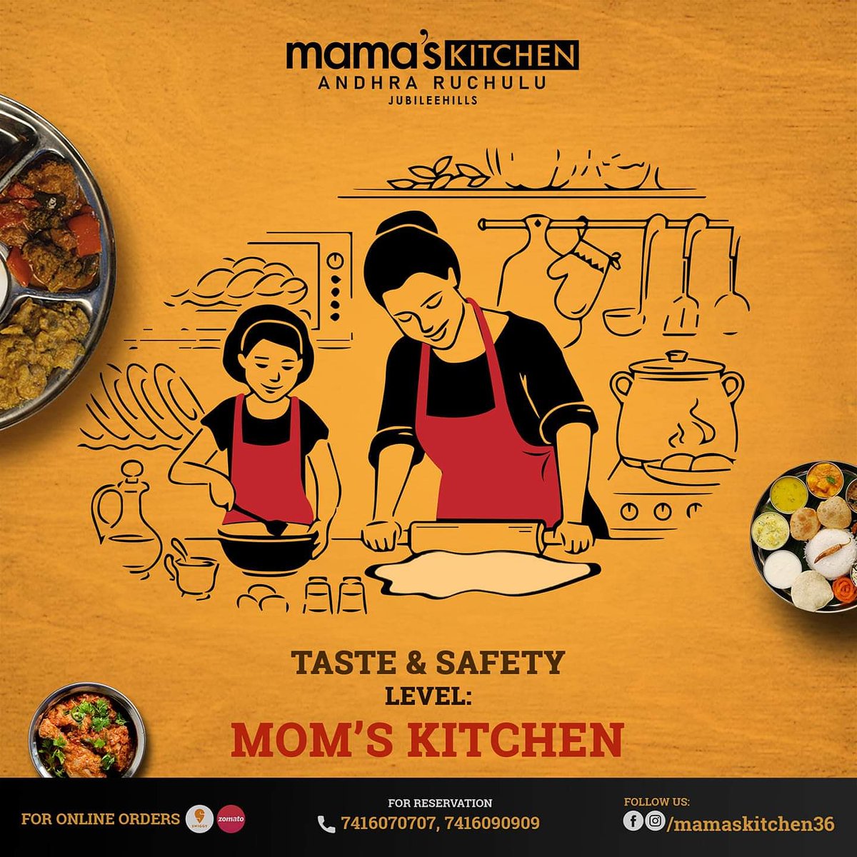 saibandreddi's tweet photo. Mama's Kitchen guarantees you the taste & safety of your mom's kitchen. Head over to have the finest South Indian delicacies!
Open Now 🚪
#MamasKitchen #JubileeHills #Hyderabad #hyderabadfoodies #southindiancuisine❤️ #southindianfoods #SayMamas #safetyensured https://t.co/sixjticyBc