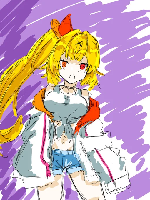 星川のイラストをテキトーに描いて塗ってみた#サラ星図 #星川サラ 