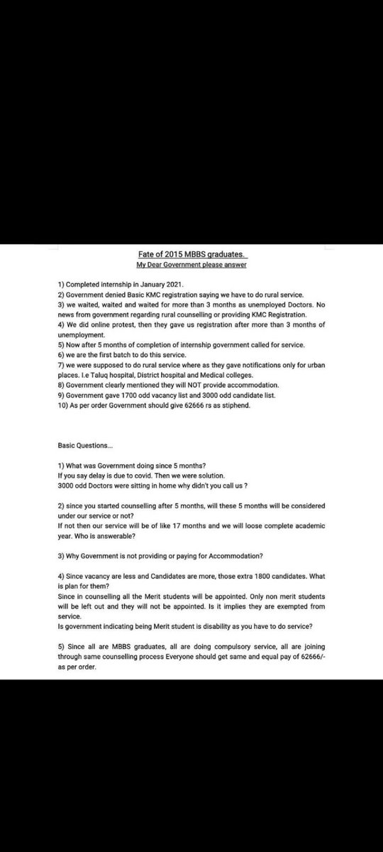 Shama47335575's tweet photo. @BSYBJP @tv9kannada @DKShivakumar @ndtv @Dr Sudhakar @narendramodi
#clarity on compulsory rural service..need clarification on rural service .. equal stipend for all https://t.co/T22CO4GTe1