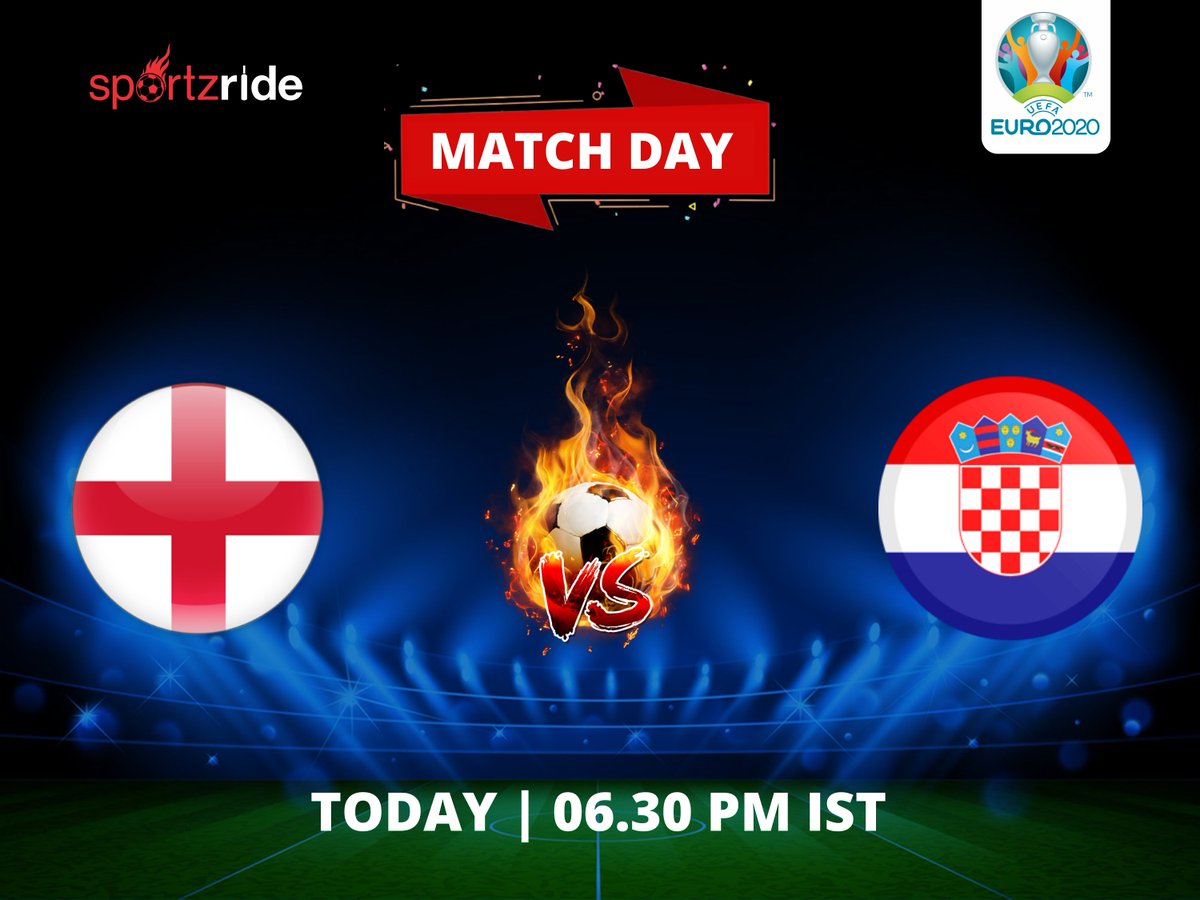 SportzRide's tweet photo. BIG MATCH! It's time to take the revenge for #ThreeLions ! They are taking on #Croatia today!

#EURO2020 #Euro2021 #ENGCRO #CRO https://t.co/1BQaksxuBA