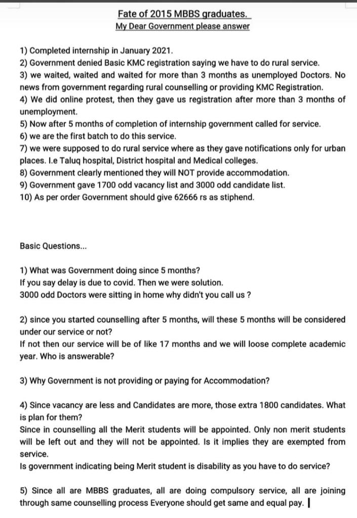ChidanandaVaid2's tweet photo. #ClarityOnCompulsoryService
#OneCounsellingOneStipend
@BSYBJP @mla_sudhakar @DHFWKA @DKShivakumar @karnatakarda  @publictvnews @tv9kannada @IndiaToday @THBengaluru @TOIBengaluru @prajavani @Vijaykarnataka https://t.co/rQWC48fap9