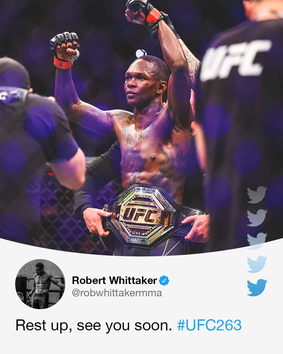 Robert Whittaker has already responded to Israel Adesanya's callout after #UFC263 

(via <a href="/robwhittakermma/">Robert Whittaker</a>)