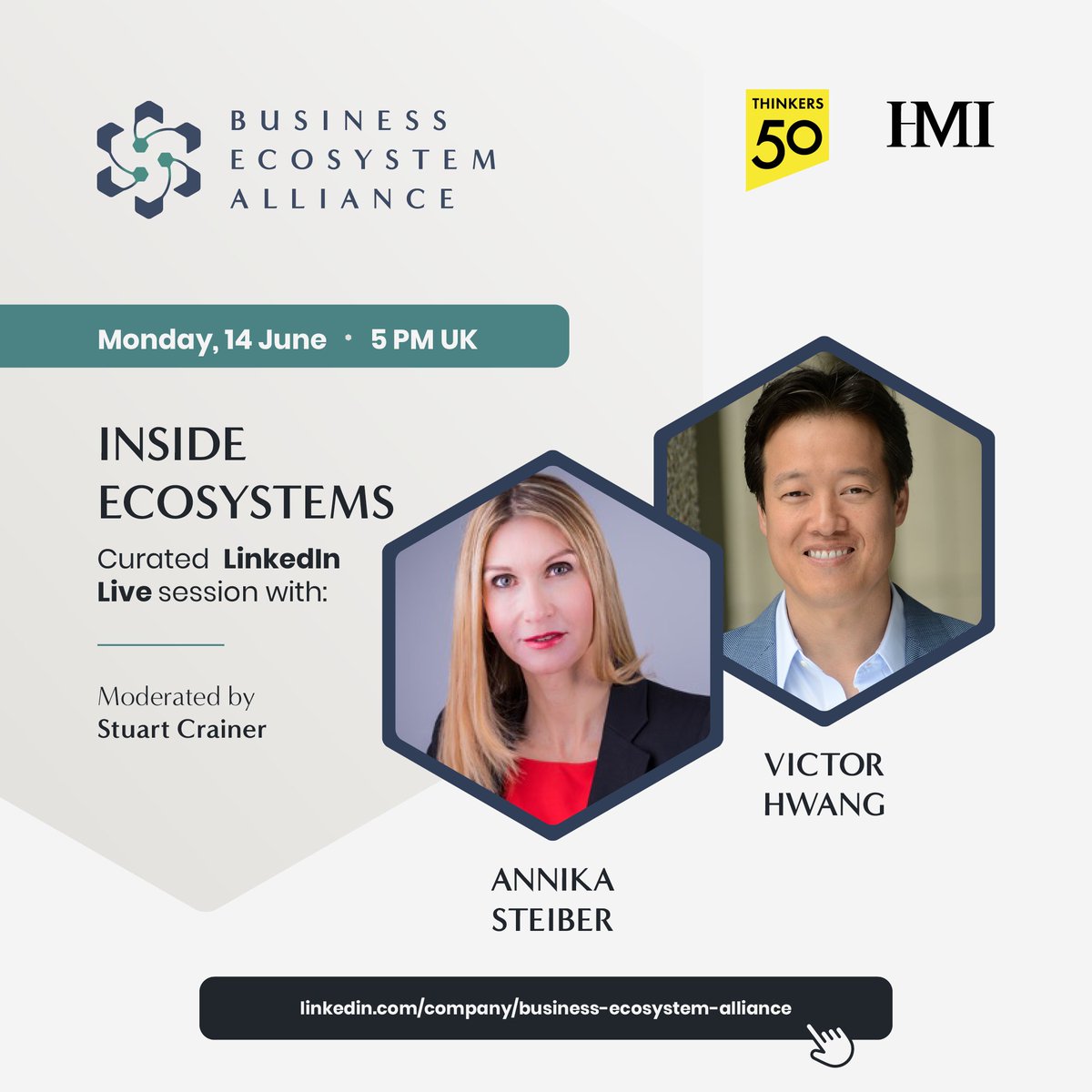 Biz_Ecosystem's tweet photo. Join us tomorrow for the second session of #InsideEcosystems #LinkedinLive series, which brings together two compelling voices offering new perspectives on ecosystems -- @AthenaElektra and @rainforestbook. 

Get notified when the session goes live via https://t.co/s1aINz6MUV https://t.co/UuzALR6B6P