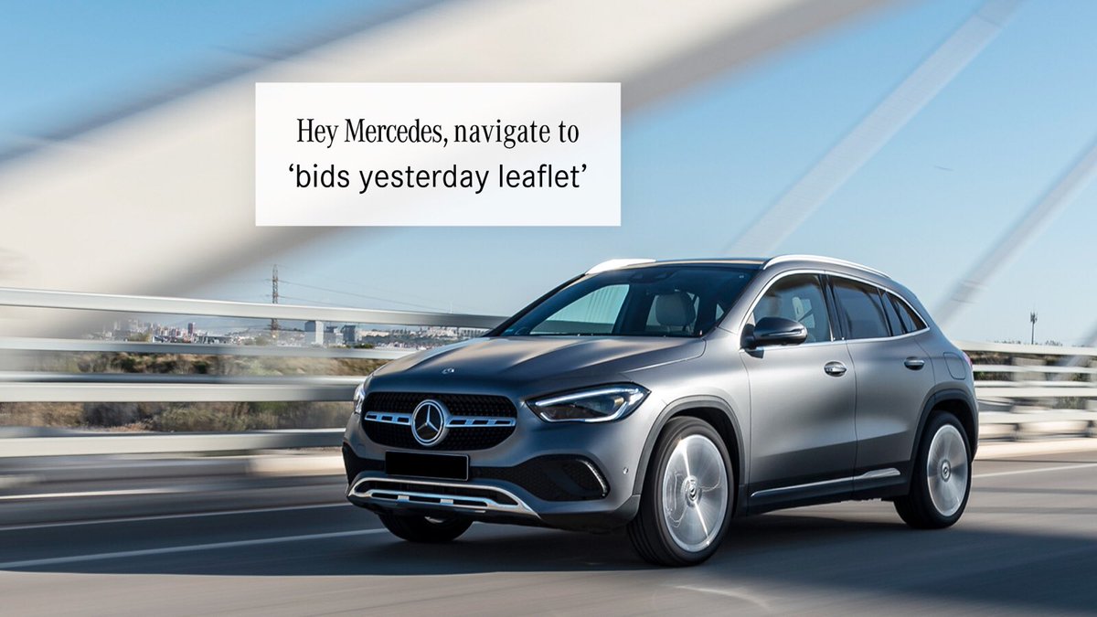 MercedesBenzInd's tweet photo. Navigate seamlessly to vaccine centres with just 3 words in the Mercedes Benz GLA, featuring @what3words voice navigation. #NewGLA. https://t.co/Eat7fbXm3U