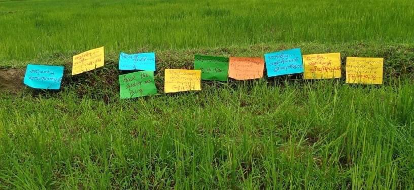 Anti-military domestic paper strike was staged in Tanintharyi Division,#Dawei District,Launglone Township,Maungmakan village. 
#WhatsHappeningInMyanmar #June13Coup 
#Black4Rohingya