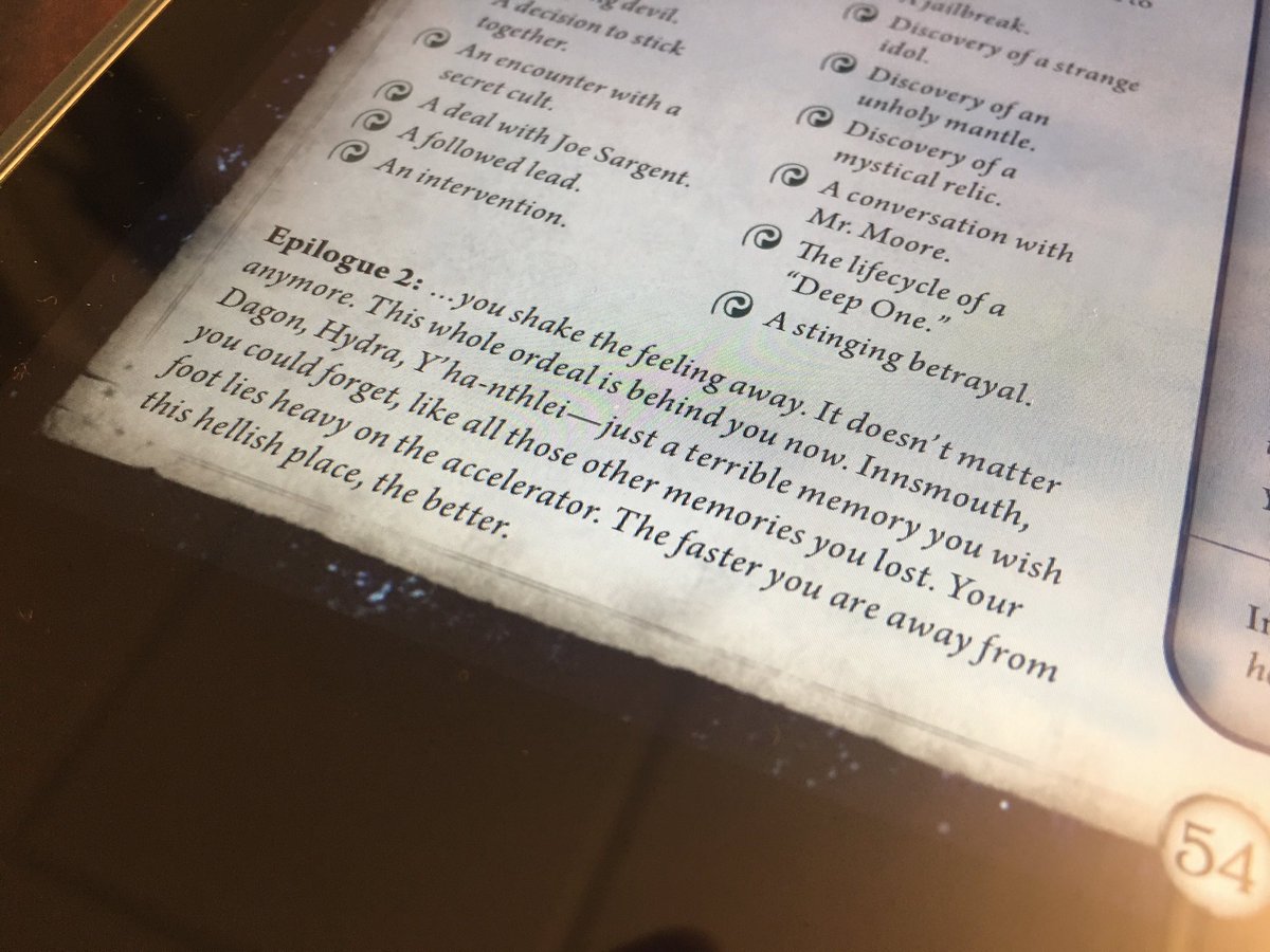 Nathan_Adam's tweet photo. Finished #TheInnsmouthConspiracy and I must say, it’s probably the most solid, consistent campaign for #ArkhamHorrorLCG! Seriously, not a low point in the entire campaign! It helps when you’re a nun toting a holy spear all over Y’ha-nthlei!
#FFGPlayAndShare https://t.co/ARy3nCnNU4