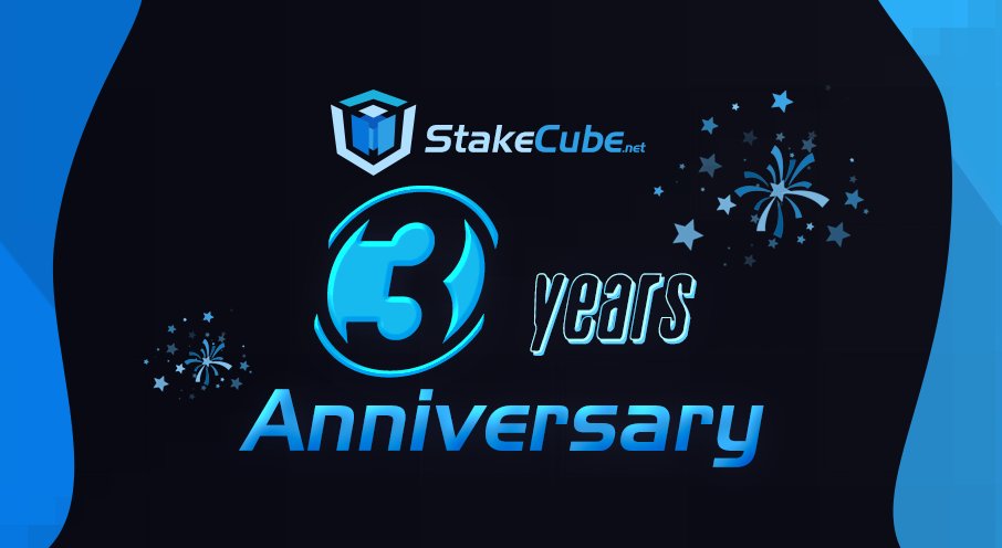 stakecube's tweet photo. 🎂Today it's 3 years of #StakeCube! We want to use this moment to say 'thank you' to our great team, our loyal community and everyone that has supported us along the way! ❤️ https://t.co/RdXc8l1zrl