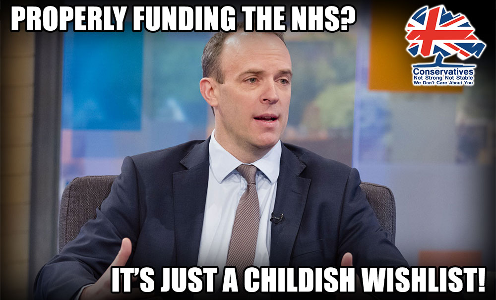 Dominic Raab sees the NHS as unsustainable & its funding as a 'childish wishlist'. The NHS is too important and essential to the UK to let ideological idiots like this to stay for too long in positions of power! #BeAfraid #marr #ridge