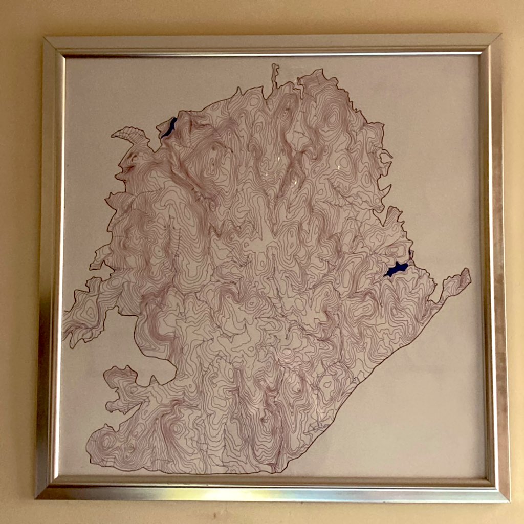 AIsonArt's tweet photo. Pleased to frame and hang my latest art work of North Dartmoor. Great game to be played in the dining room ‘name that tor’  @dartmoornpa #mathart #mathisfun #MathsSimplified #dartmoornationalpark https://t.co/zAEeFxLSbX