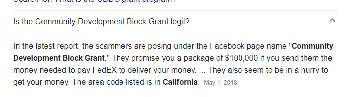 TeamBobStaff's tweet photo. The conv started normal'ish
Then it went to
"Glad to hear from you. I am happy with every single thing happening around me. Did you hear about the CDBG program?"
I googled it and responded with
" you mean this?" posting the 2nd screen shot with my question
they blocked me https://t.co/OM0oSZHdO3