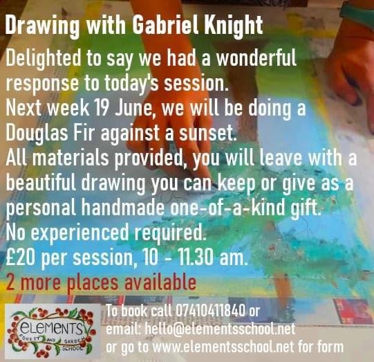 SchoolElements's tweet image. First drawing class with many returning to drawing or complete novices! We also made charcoal and used in drawing . Everyone left with their own masterpiece! Join us next time?