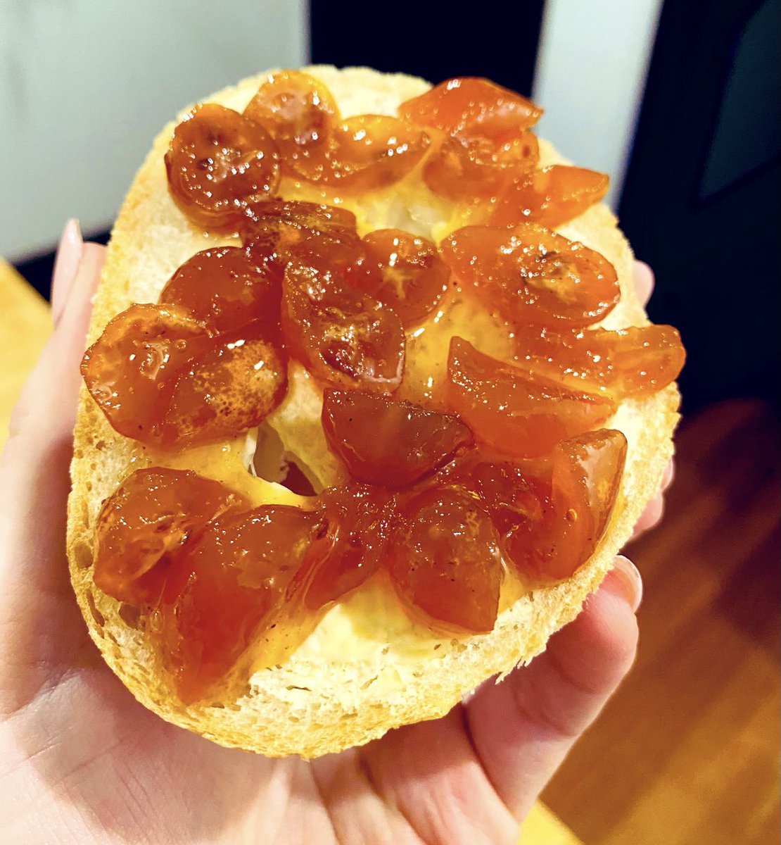 MilenaHeinsch's tweet photo. My goddaughter picked all the cumquats off our tree, so we were forced to make this delicious #homemade jam 😜 To honour her efforts we called it “Aria’s Jam” 🧡 #kidsactivities #CookCleverWasteLess https://t.co/fUk6FulAV1