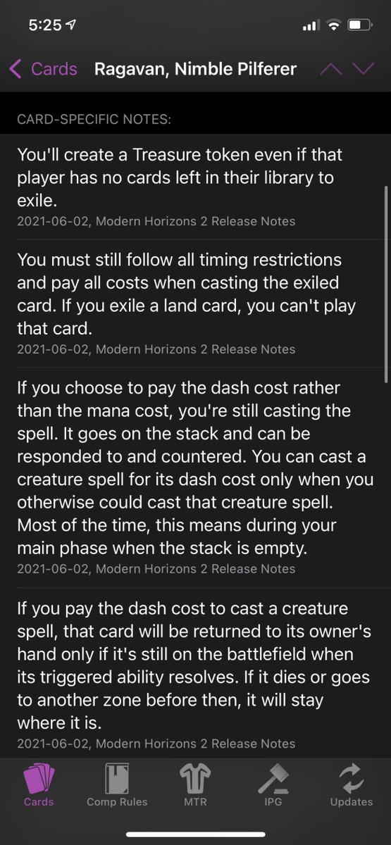 MTGApps's tweet photo. For those still able to play Modern Horizons prereleases this weekend, I’ve released a new MTG Guide update with the card rulings from the #MTGMH2 release notes document. https://t.co/BoYZd3f436
