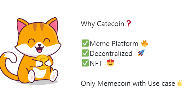 $Catecoin is developing a ✅decentralized  ✅Meme Platform for meme creators 🚀

I will give $50  in #catecoin to 25 people who will follow us, retweet this with the below Quote, and tag two people. 

" #catecoin  is the first #memecoin with use case"