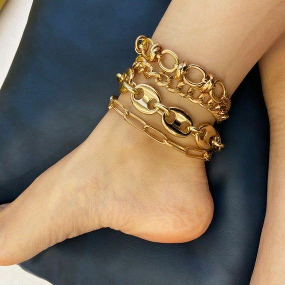#jewelry #bodyjewelry #anklets #giftforher #chunkyanklet #metalanklet #goldanklet #silveranklet #statementanklet #twistedanklet #bridalanklet #weddinganklet #trendyanklet #chainanklet #metalbracelet #statementjewelry