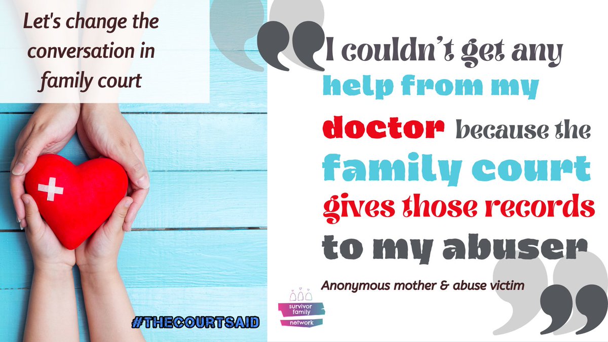 Does this sound familiar? If it does, we want to hear from you! Please take a minute to fill in our short, anonymous survey about the impacts of family court. This survey will close soon, so please make sure you have your say ASAP! Please RT :) Thanks!

thecourtsaid.survey.fm/health-impacts…