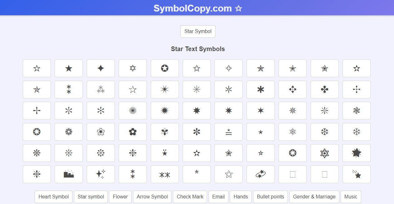 Copy and paste symbols (@SymbolCopy) / X