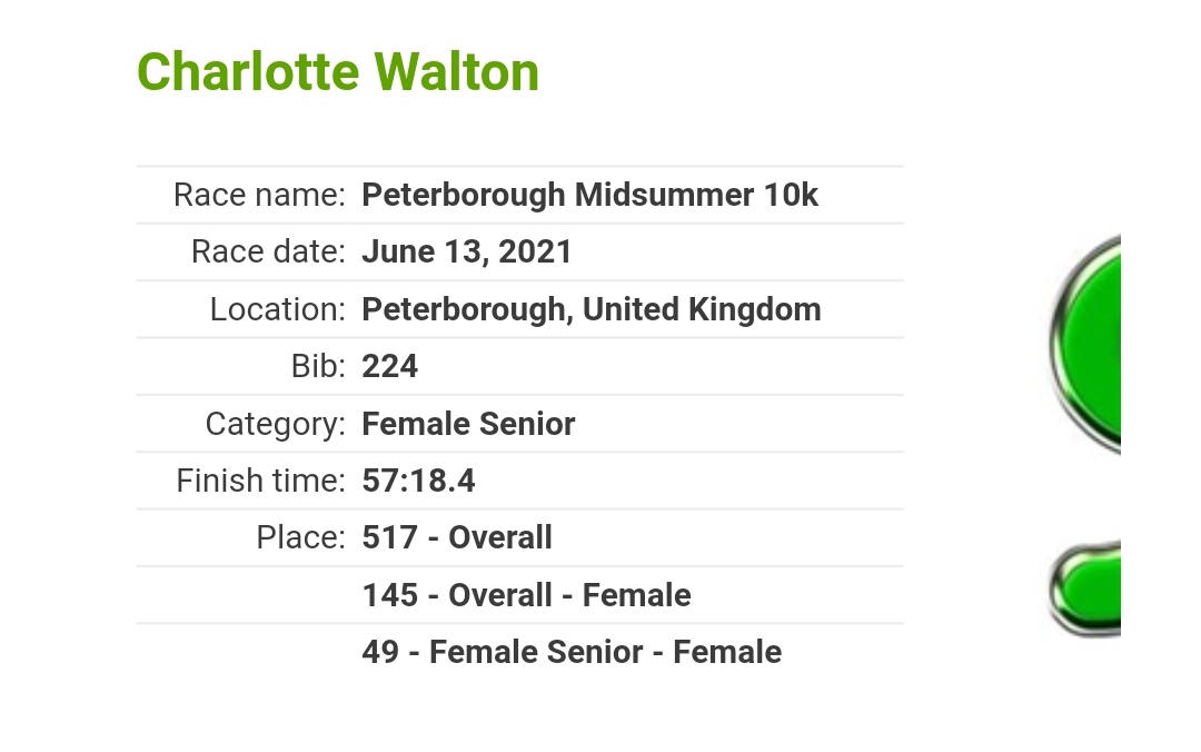 So this morning I did my second ever offical race 10k. Offical chip time was 57.18 which is 3 seconds faster than my previous one. Super happy. Strava even said I did a PB so I'll take that 😁