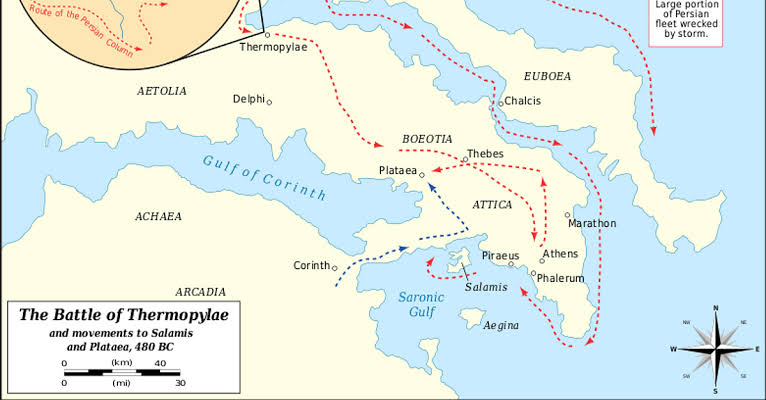 Spartalı Leonidas'ın Persleri az bir kuvvetle birkaç gün oyaladığı Thermopylae geçidinde (MÖ 480) antik dönemde daha sonra 2 tane daha önemli muharebe yaşanıyor. Herodotos etkisi sürmüş anlaşılan. Bunlara kısaca değinelim.