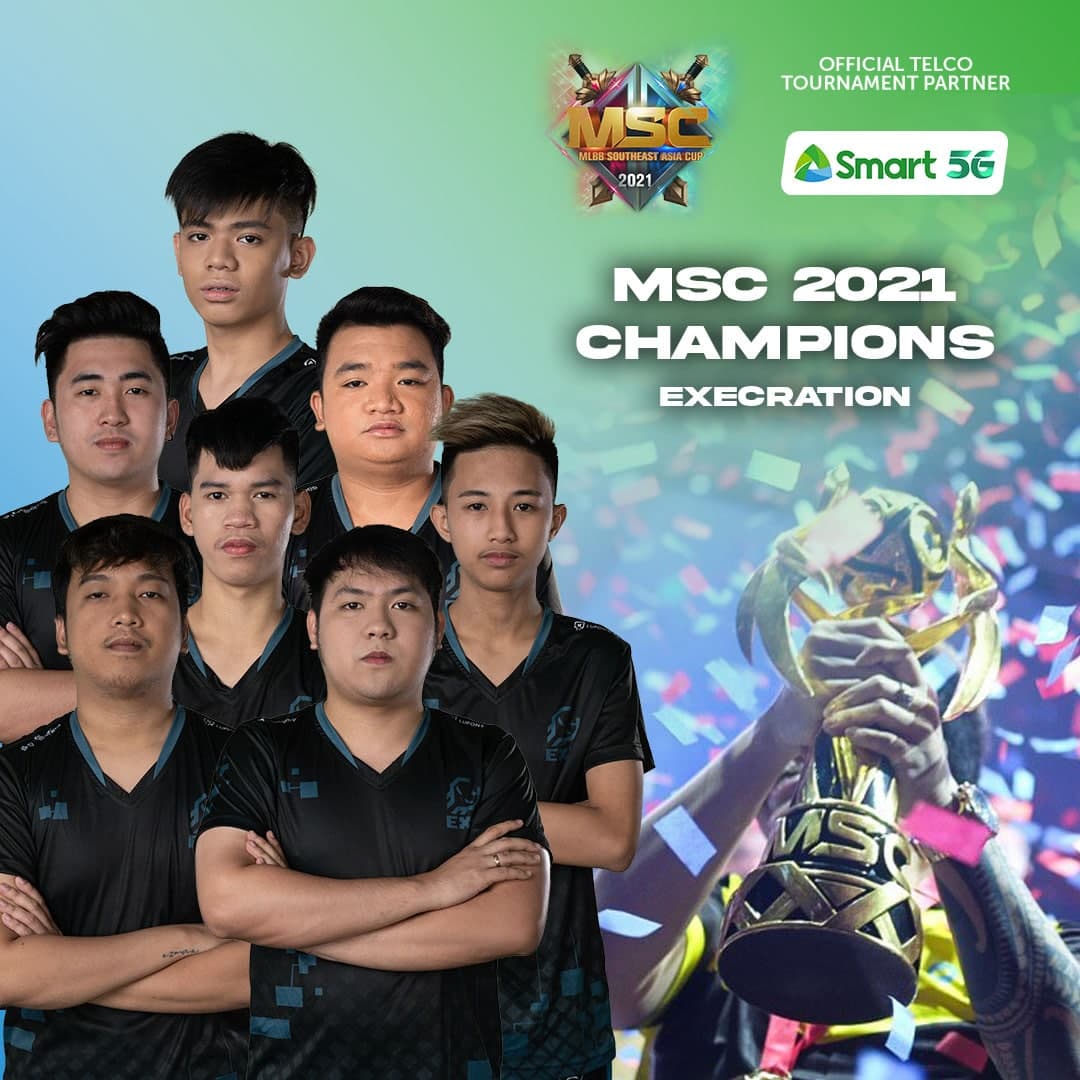 LiveSmart's tweet photo. What a comeback in the regional stage, champions of Southeast Asia! Congratulations Execration for winning this year’s #SmartMSC 2021 and for making the whole country proud! 🇵🇭 #LabanPilipinas https://t.co/yLw8GrsWZj