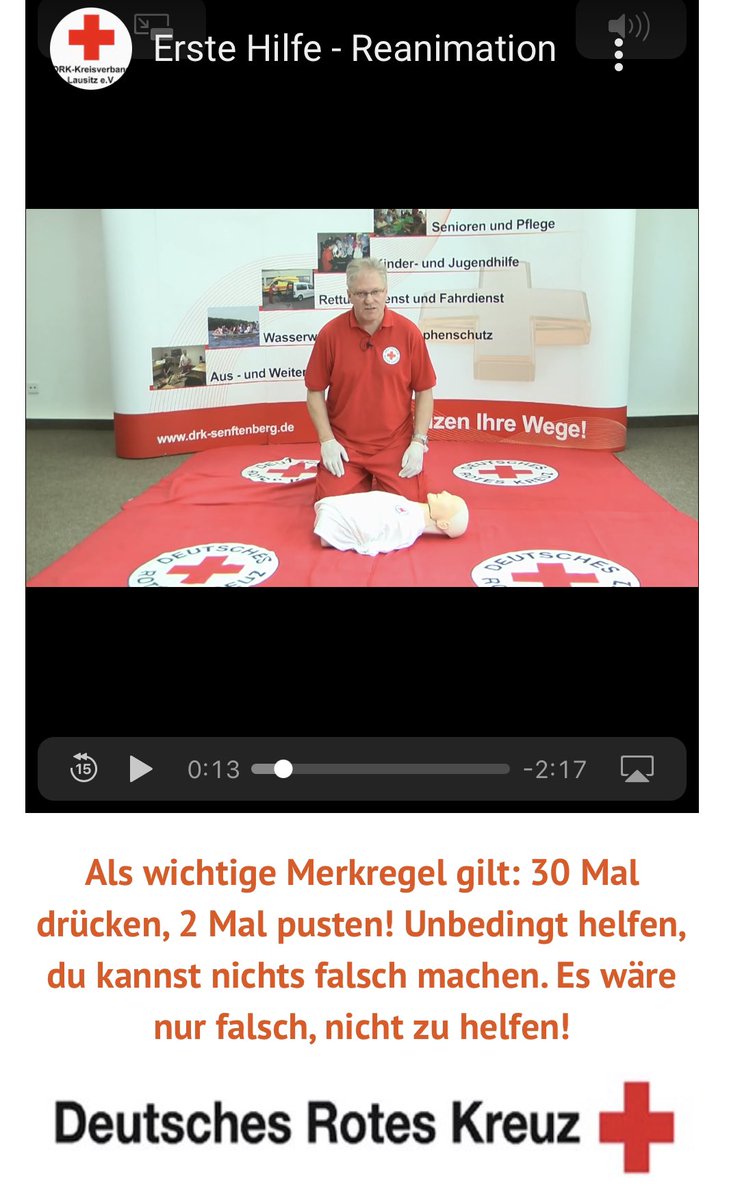 ImreGrimm's tweet photo. Eine Erste-Hilfe-Reanimation hat Christian #Eriksen das Leben gerettet. Wie reagiert man als Helfer im Notfall? Hier ist eine gute Videoanleitung des DRK Senftenberg: https://t.co/htGiuDx64c #DEN #EURO2020 https://t.co/ZjbkLY34ux