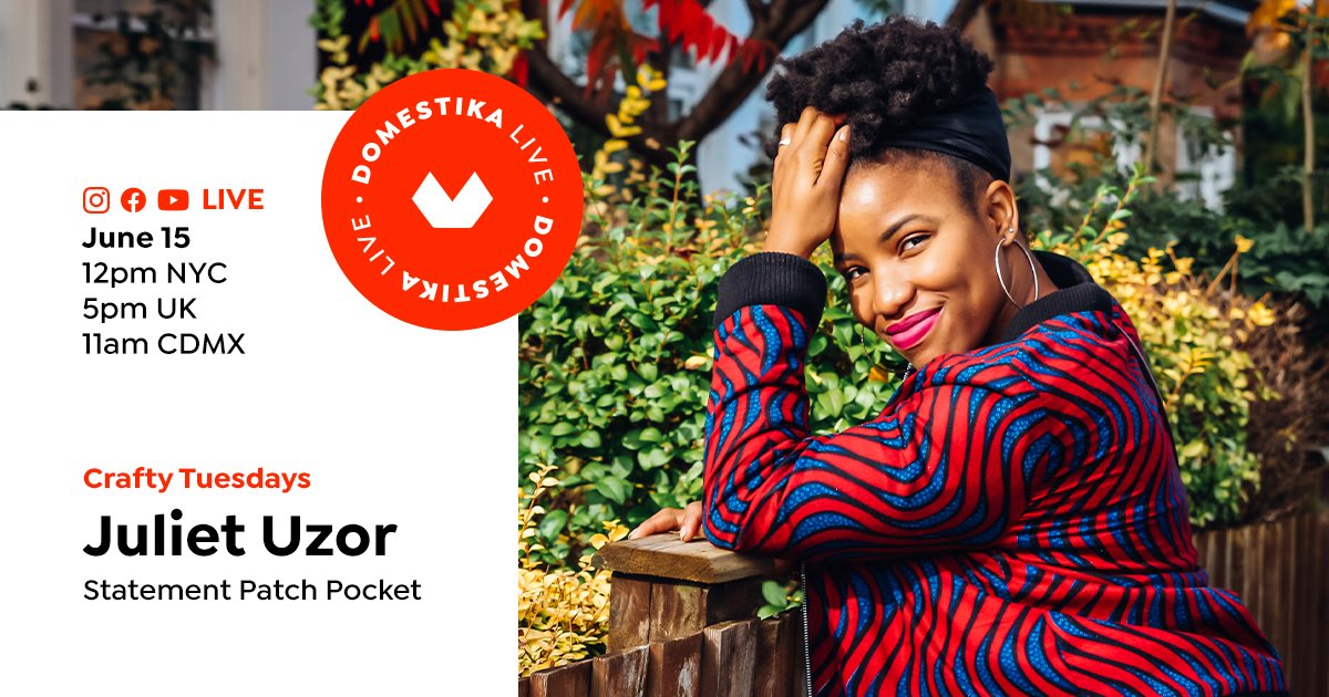 I’ll be live on <a href="/Domestika/">Domestika</a> ‘s page on Tuesday … whoop! Get set sew!