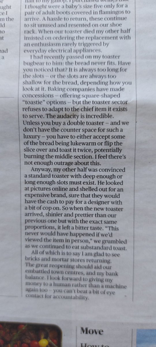 Thanks, <a href="/eithneshortall/">Eithne Shortall</a> for nicely articulating a particular bugbear of mine. I opt for the double-toast BTW. #maketoasterslotsfit