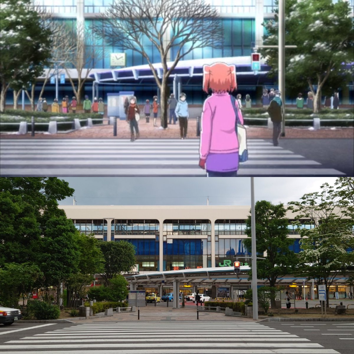 だいこんdx 未確認で進行形 Greeeen 聖地 舞台巡礼 福島県郡山市 郡山駅と駅前商店街 Greeeen結成の地のため駅前にはモニュメントが だいこん聖地巡礼記 聖地巡礼 未確認で進行形 Greeeen