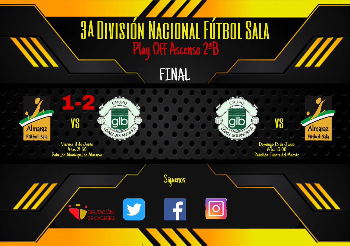 almarazfs's tweet photo. 💥SENIOR💥

▪️Día de Partido

@grupolopez14 vs @almarazfs 

Llego la vuelta de esta final, llegamos abajo en el marcador pero todo es posible con trabajo y esfuerzo.

#vamosAFS 🖤💛🖤💛 https://t.co/tJ1Bgzyt38