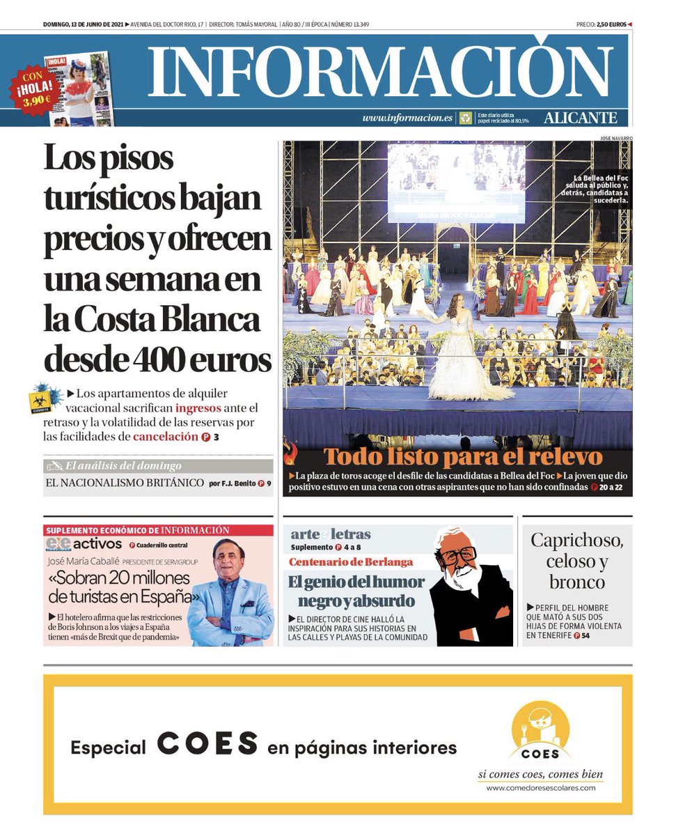 🍎🍒🍅🥕🍌🍆🫑🥦🥑
No te pierdas hoy en <a href="/informacion_es/">INFORMACION.es</a>  el especial COES
INFORMACION  <a href="/informacion_es/">INFORMACION.es</a> 
Feliz domingo !!!
Mira la portada de hoy
👇👇👇👇👇👇👇