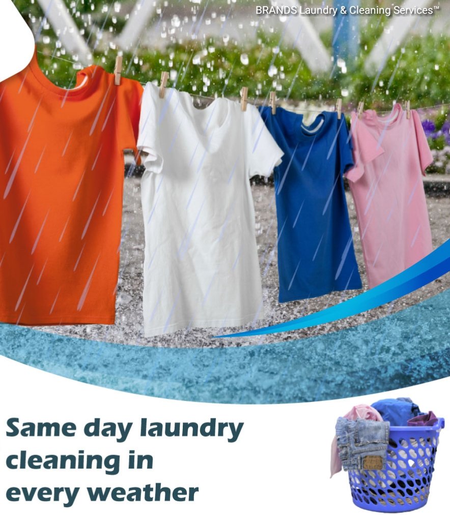 Don't stress over piled up laundry in this weather as we offer same day laundry service with free delivery.