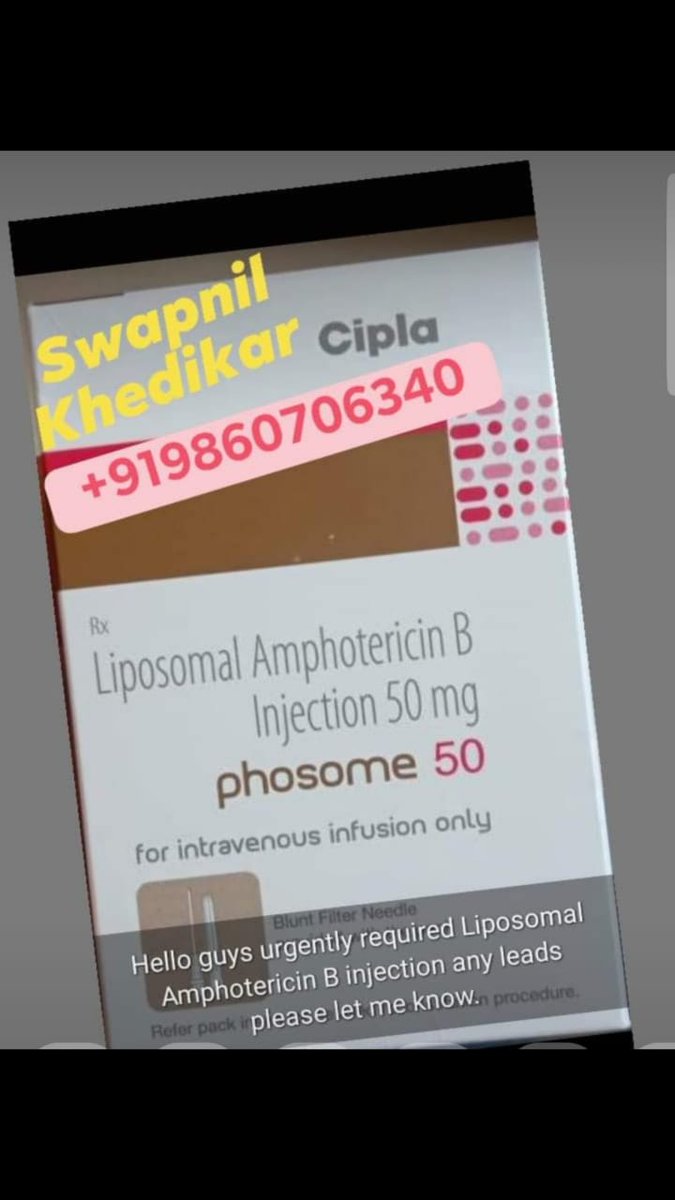 DuragkarGouri's tweet photo. #Mucormycosis #BlackFungus
@SonuSood @PMOIndia @CMOMaharashtra 
Sir need below medicine on urgent basis.patient condition is very critical.
Patient Name: Swapnil Bhandarkar
Age:34,nagpur
Contact no:9422819628,9860706340 https://t.co/deg7UDYQbT