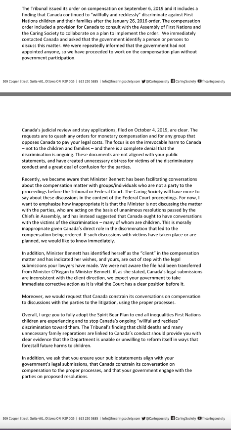 cblackst's tweet image. Dear @JustinTrudeau In Parliament you stated you are "not fighting Indigenous children in court"  In 2019 I sent  this letter. @Carolyn_Bennett said that you did not support Canada's legal docs. quashing compensation for kids so why is @DavidLametti fighting the order tomorrow?