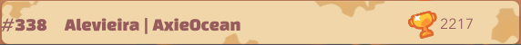 AxieOcean's tweet photo. 🏆 INCRÍVEL resultado no ranking do @alexandredesv!
⏫ Com só um mês e meio de jogo a mostrar que só o céu (e os oceanos😋) é o limite!
⚔️ Se preparem porque nossos guerreiros do mar estão chegando 💪🚀🚀
🌊 Vamos Axie Ocean! 🌊
#AxieInfinity #AxieInfinityScholar #axiebrazil https://t.co/InaBg05cLc